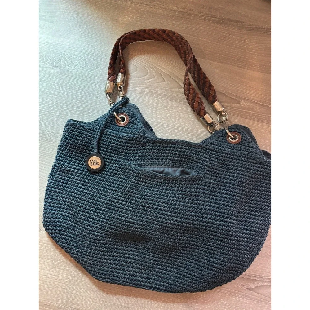 The Sak Indio Crochet Shoulder Bag Braided Strap‎ Hobo boho cottage festival